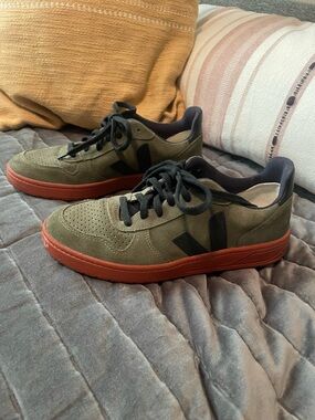 Veja V-10 Olive Suede Sneakers